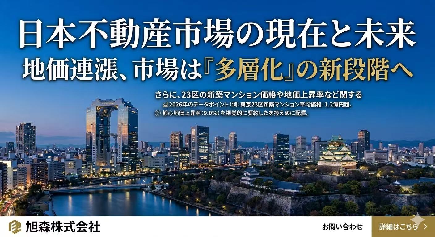 2026年日本不動産市場白皮書：地価が5年連続上昇、全用途平均で30年ぶりの高い伸びを記録