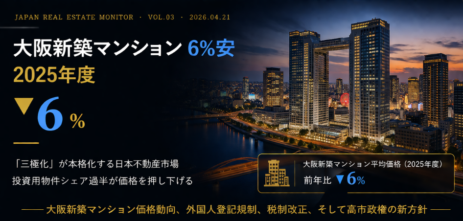 「三極化」が本格化する日本不動産市場 投資用物件シェア過半が価格を押し下げる