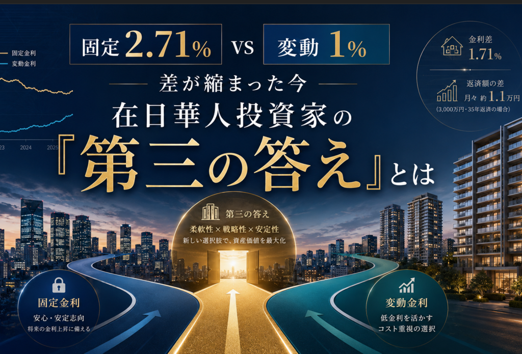 固定2.71% vs 変動1% 差が縮まった今 在日華人投資家の 「第三の答え」とは