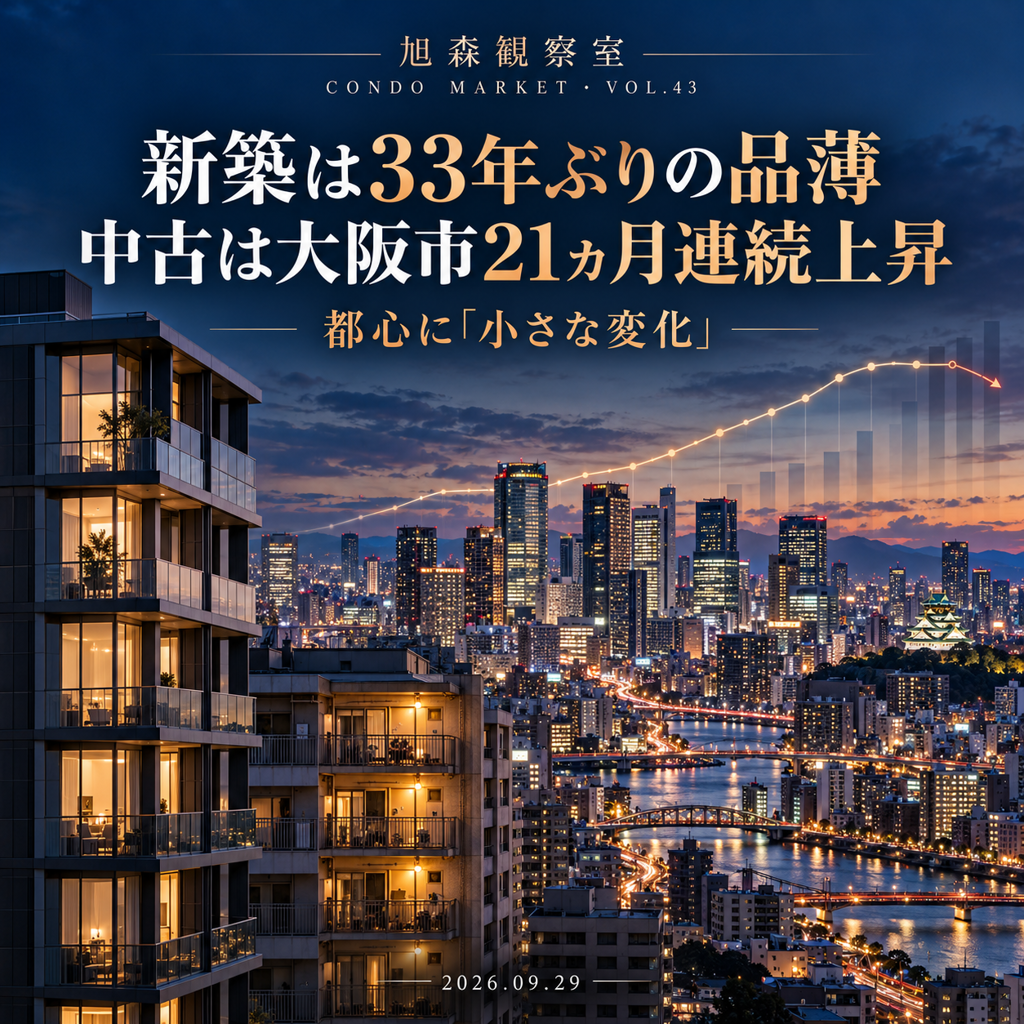 新築は33年ぶりの品薄 中古は大阪市21ヵ月連続上昇 ——ただし都心に「小さな変化」