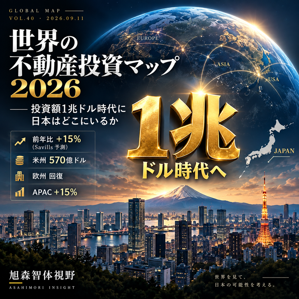 世界の不動産投資 マップ2026 ——投資額1兆ドル時代に 日本はどこにいるか